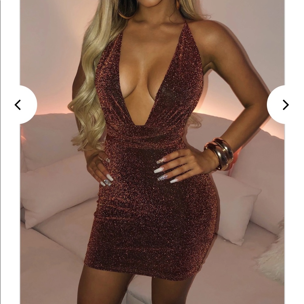 Baby boo bronze sparkle dress